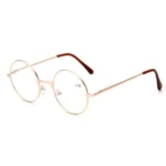 Runde goldene Brille